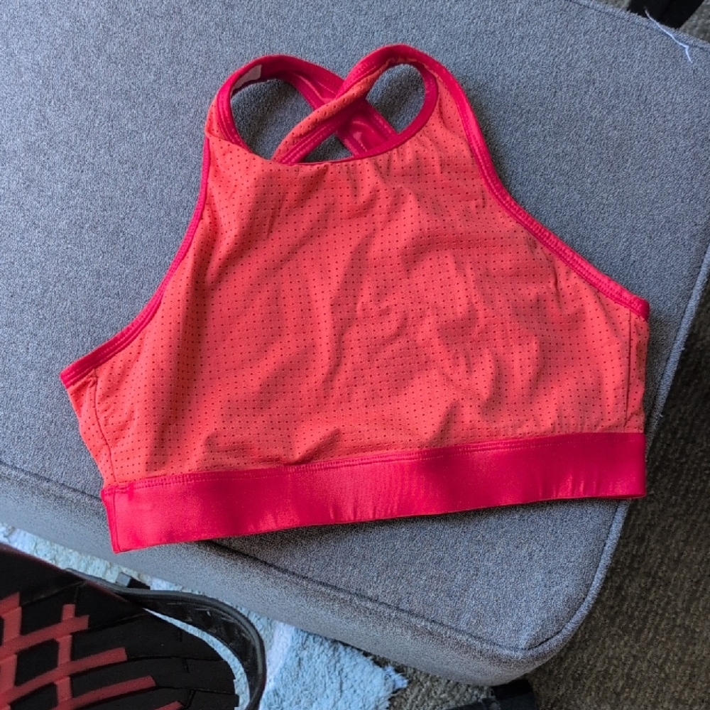 Grrrl Vibrant Red Orange Sports Bra